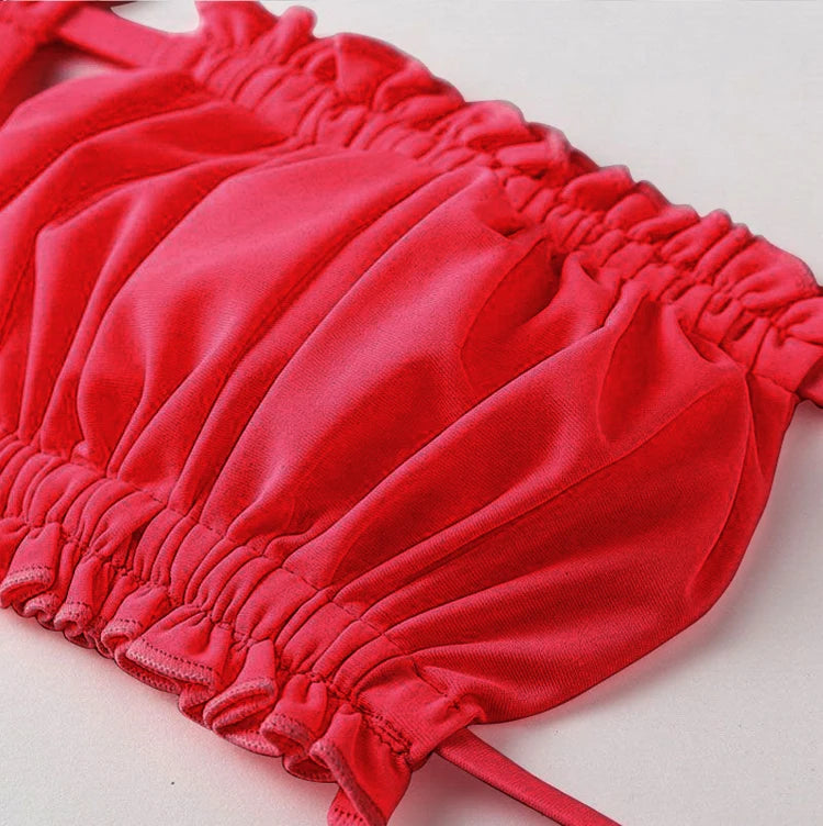 2024 Hot Lace Up Thong Brazilian Beachwear Swimwear Summer Women Biqunis Strapless Bathing Suit Leopard Swimsuit Maya Micro Mini