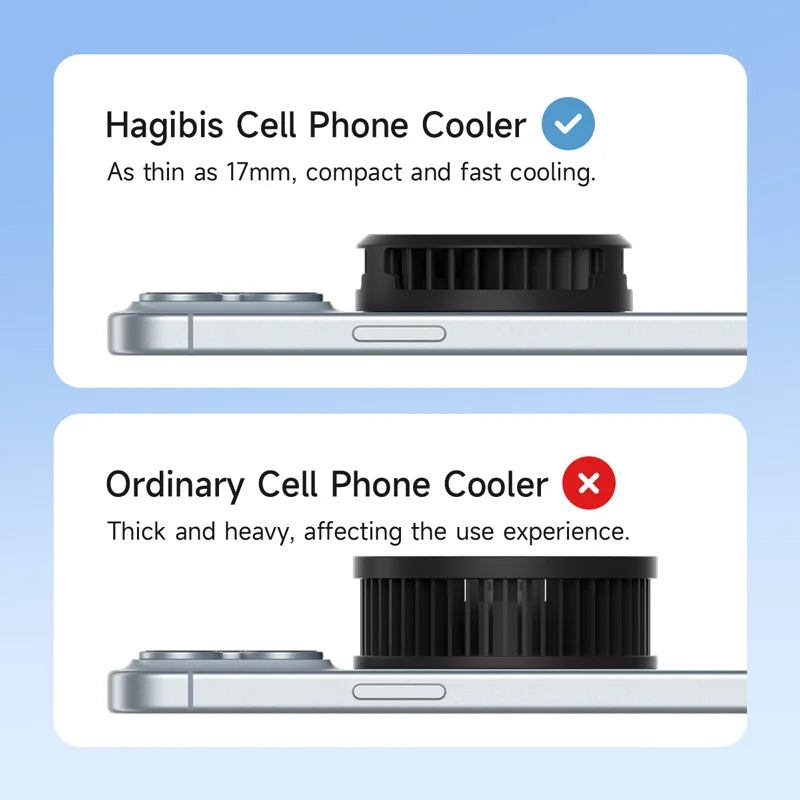 Hagibis Magnetic Cell Phone Cooler Universal Cooling Fan Mobile Phone Radiator for iPhone 15 Pro Black Shark Gaming Live Stream