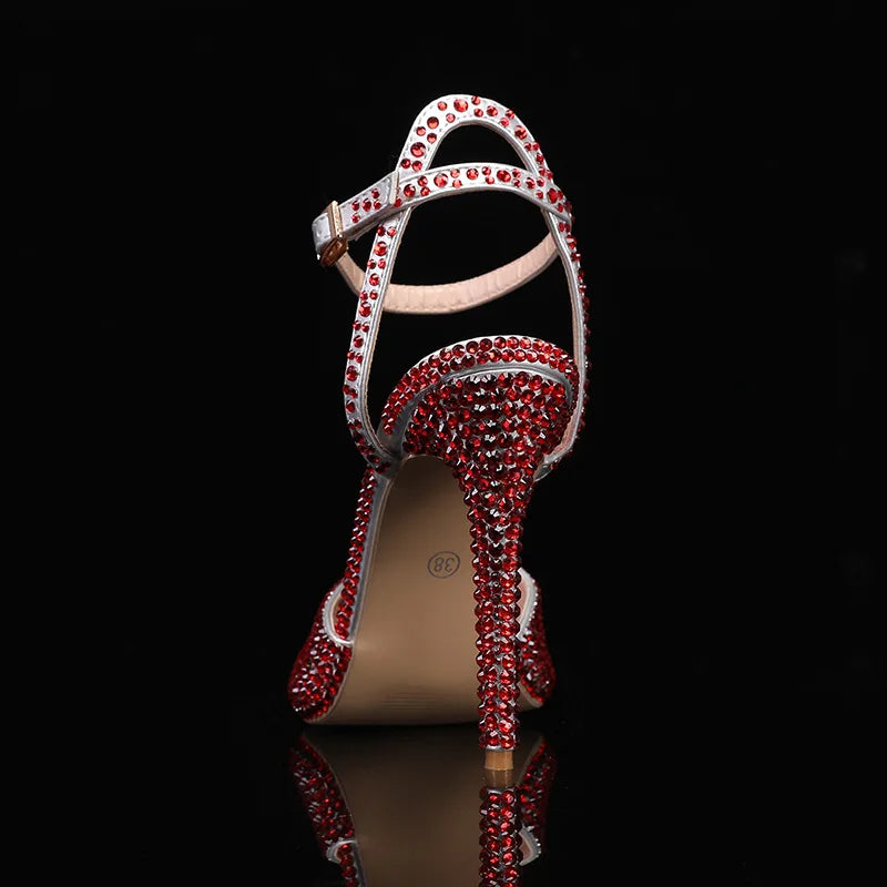 Fashion High Quality Wedding Shoes Women Pearls Studs Luxury Peep Toe White High Heels Buckle Designer Woman Sandal 43 Zapatos