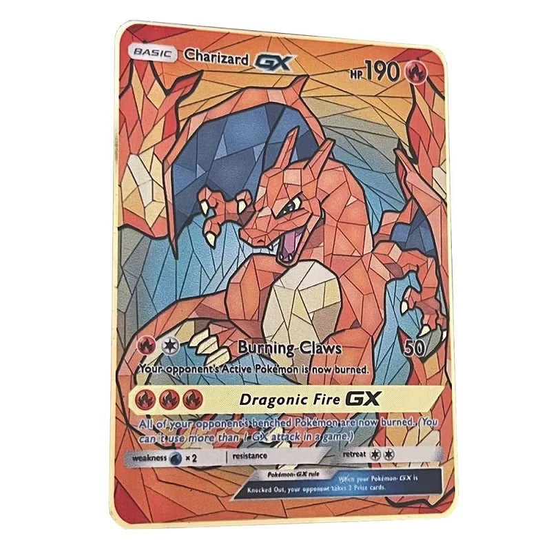 Pokemon Metal Card 10000 Points Arceus Charizard Raichu Super Card Golden English Mewtwo Vmax GX EX Christmas gift