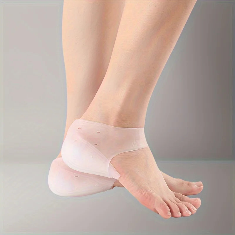 Unisex Invisible Height Increase 5CM Silicone Socks Gel Heel Pads Orthopedic Arch Support Heel Cushion Insoles Foot Massage Pad