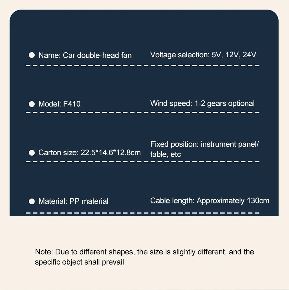 Car 5V 12V 24V Fan Cooling Car Fan Dual Head Usb Car Fan 2 Speeds Adjustable Auto Cooler Air Fan Car Accessories Wind Regulation