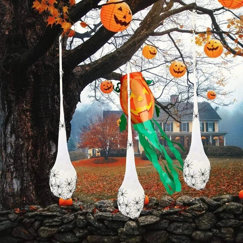 Halloween Glowing Spider Egg for Porch Lawn Wall Hanging Light-up Web Prop Creepy Spooky Party Outdoor Halloween Decoration