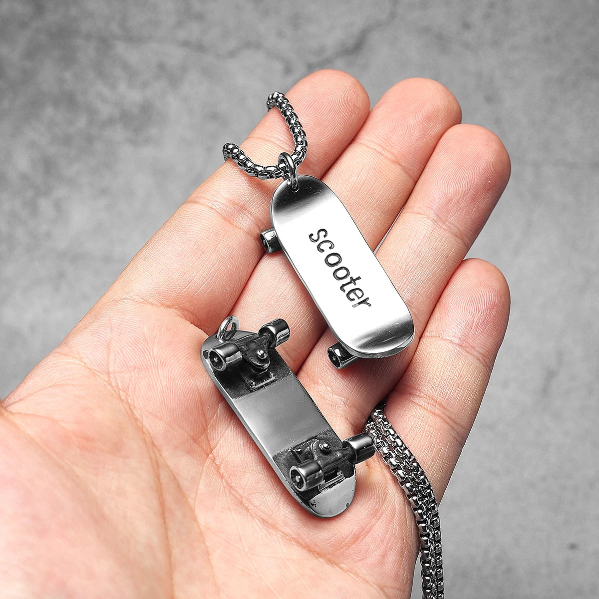 Skate Sports Men Necklaces With Pendant Stainless Steel Jewelry For Male Women Unique Punk Hip Hop Accessories Gifts Wholesale