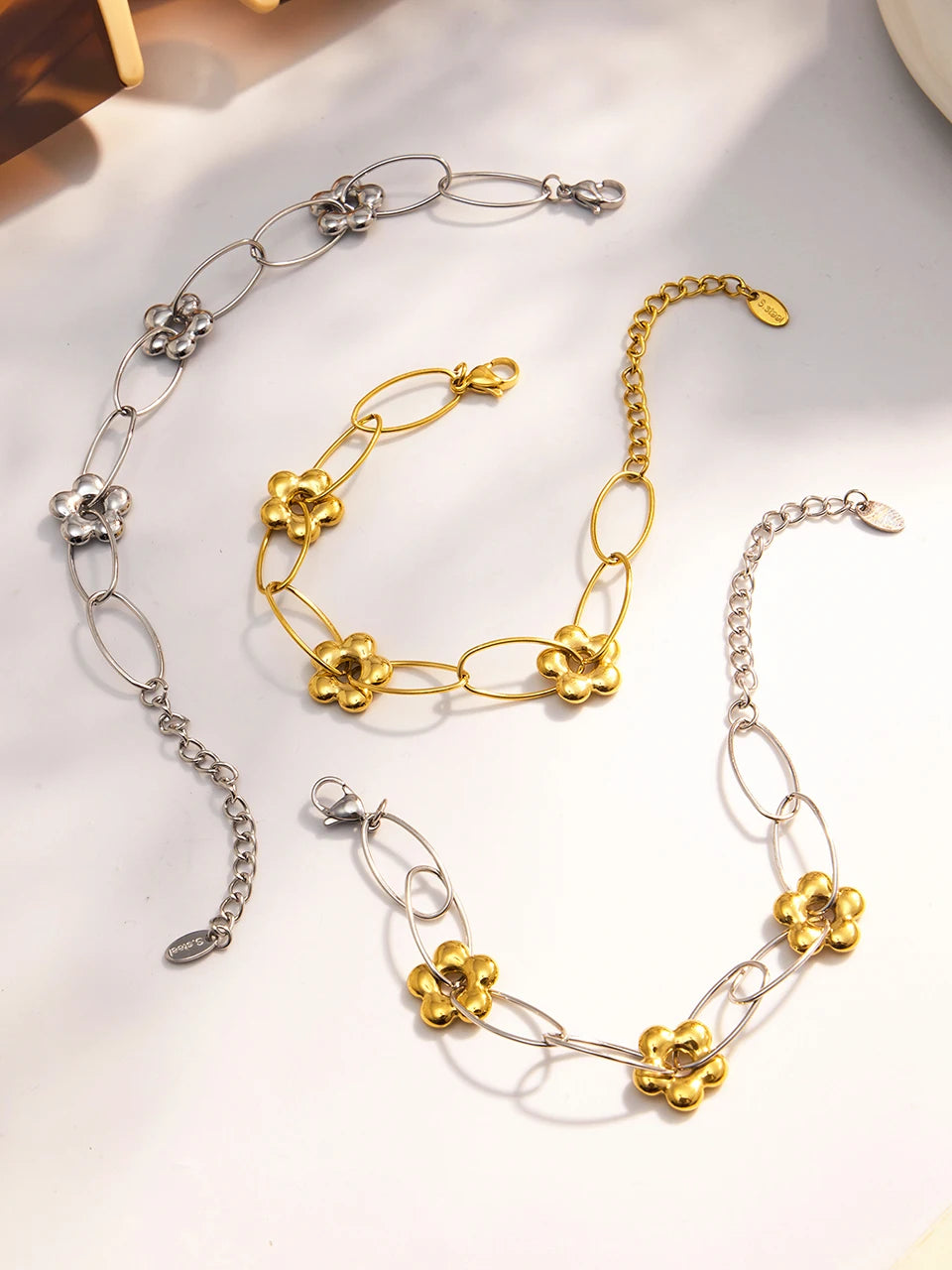 Chain Necklace Bracelet In Stainless Steel With 18k Gold Plated Waterproof Non Tarnish Bracelets Necklaces Jewelry Set For Women