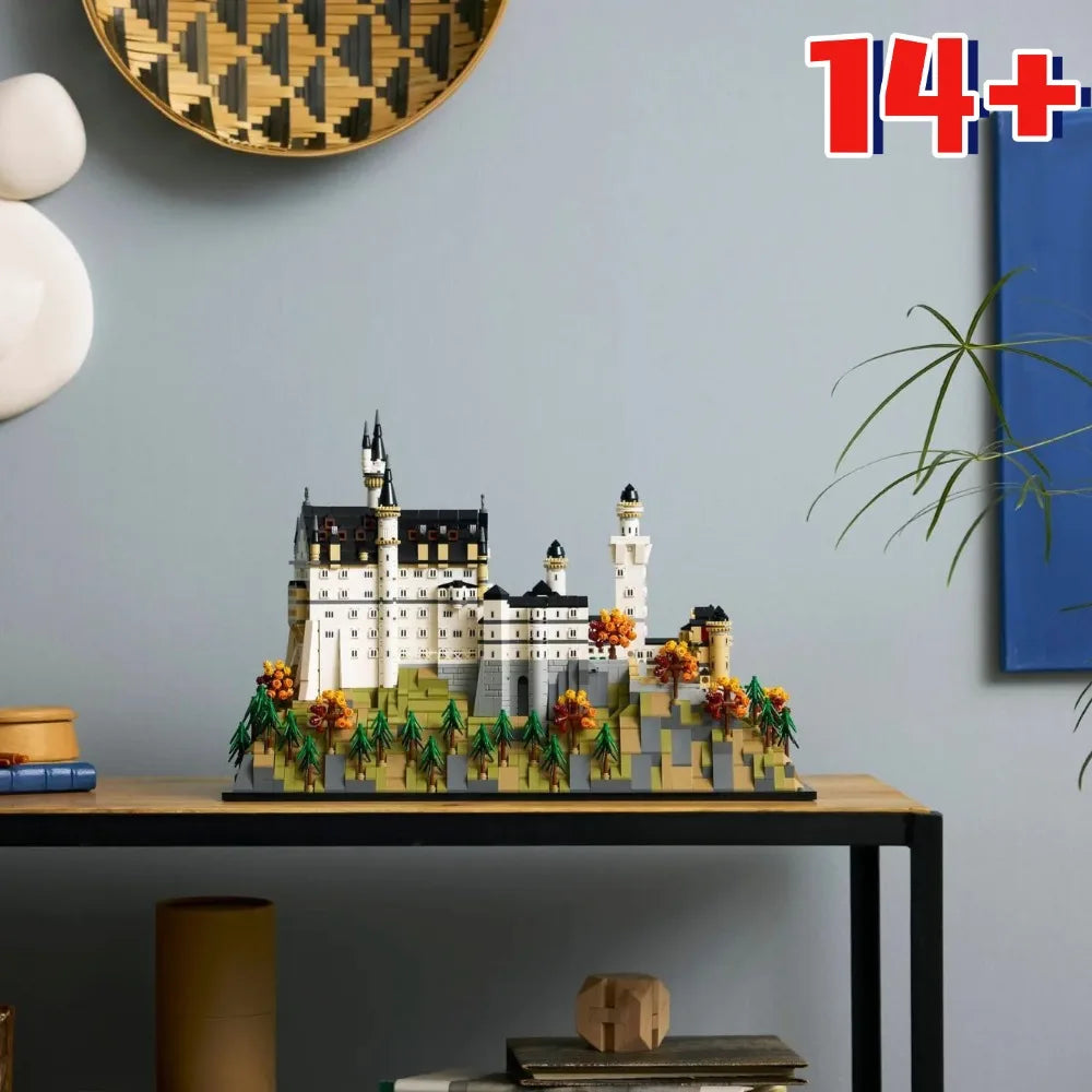 MINISO Castle Architectural Model Kit Fit 21063 Building Blocks Set Neuschwanstein Forest Landscapefor Adults Christmas Gift