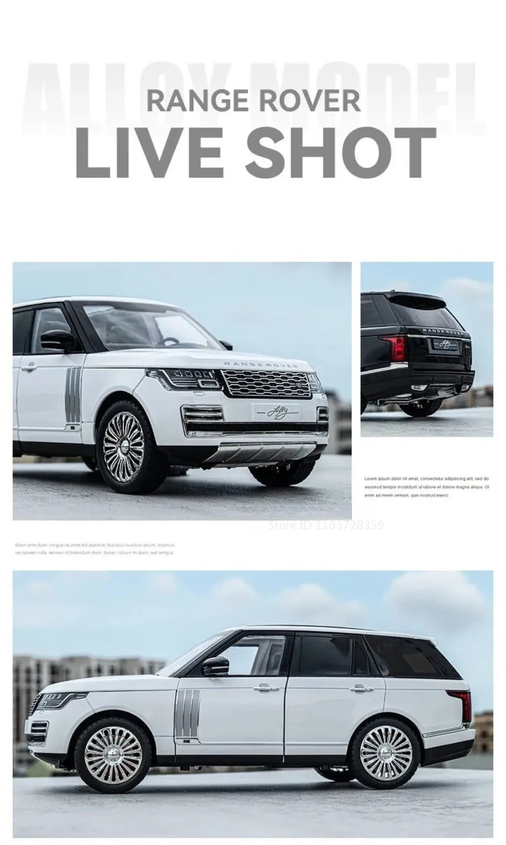1:18 RS7 Range Rover Alloy Car Model Diecast Toy Sound Light 6 Doors Opened Shock Absorption Miniature Vehice Kid Christmas Gift