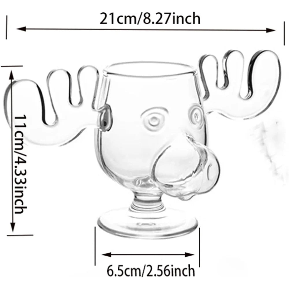 240ml 8oz Elk Wine Glass Cocktail Juice Cup Reindeer Mug Wine Beer Water Milk Whiskey Glasses Drinkware Shot Cups Christmas Gift
