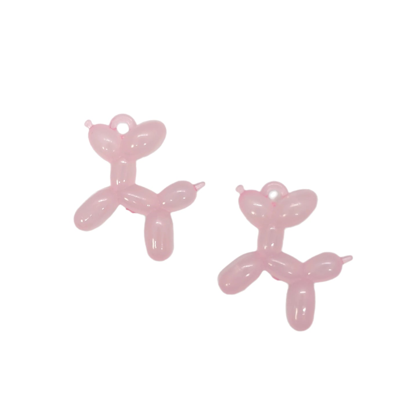 10pcs/Bag tiki hot 34mm Acrylic Jelly Colorful Cartoon 3D cute Balloon Dog DIY Bead Keychain Phone Chain Pendant Accessories