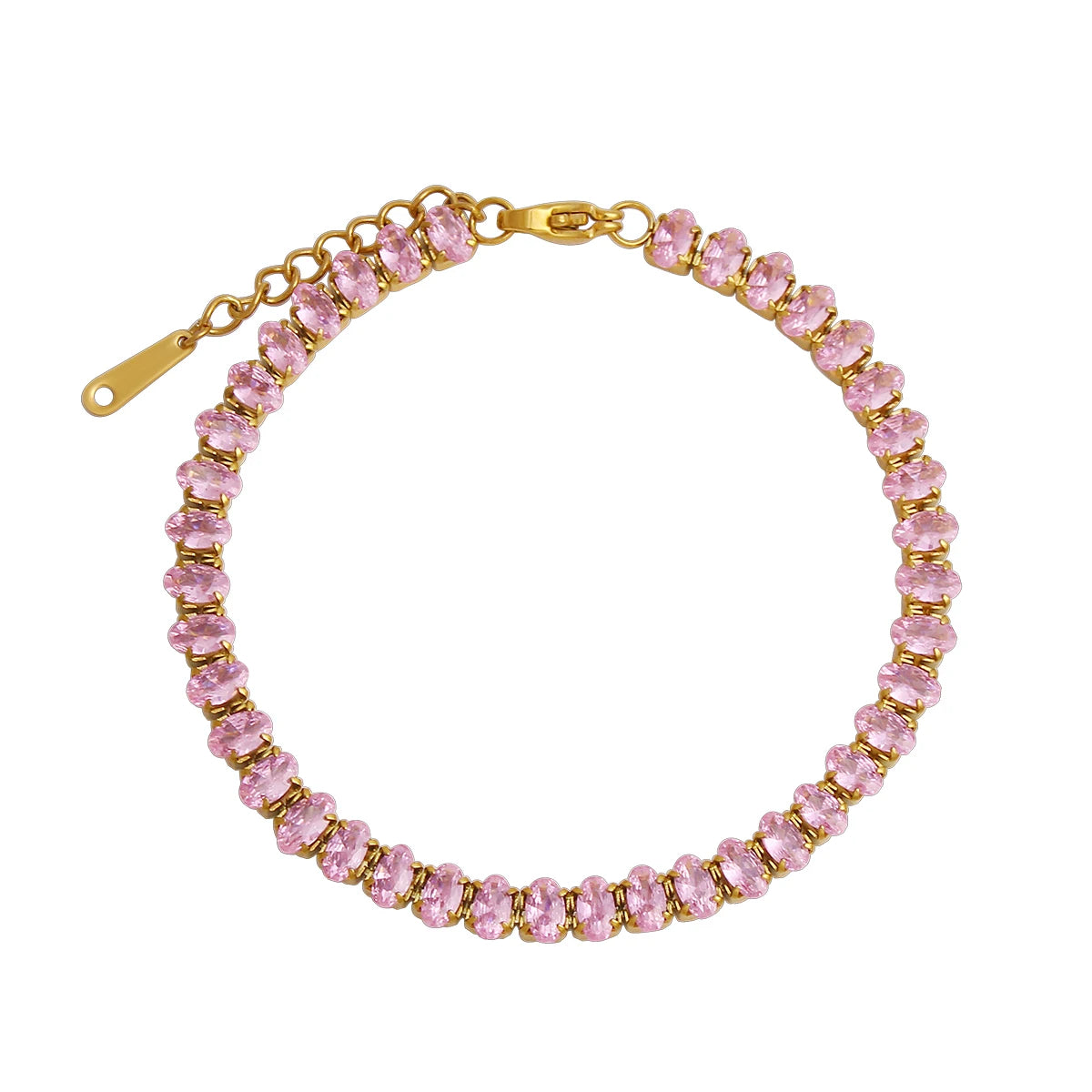 MHS.SUN 2024 New Luxury Rainbow Crystal Tennis Bracelet For Women Colorful Zirconia Femme Bridal Wedding Jewelry Christmas Gift