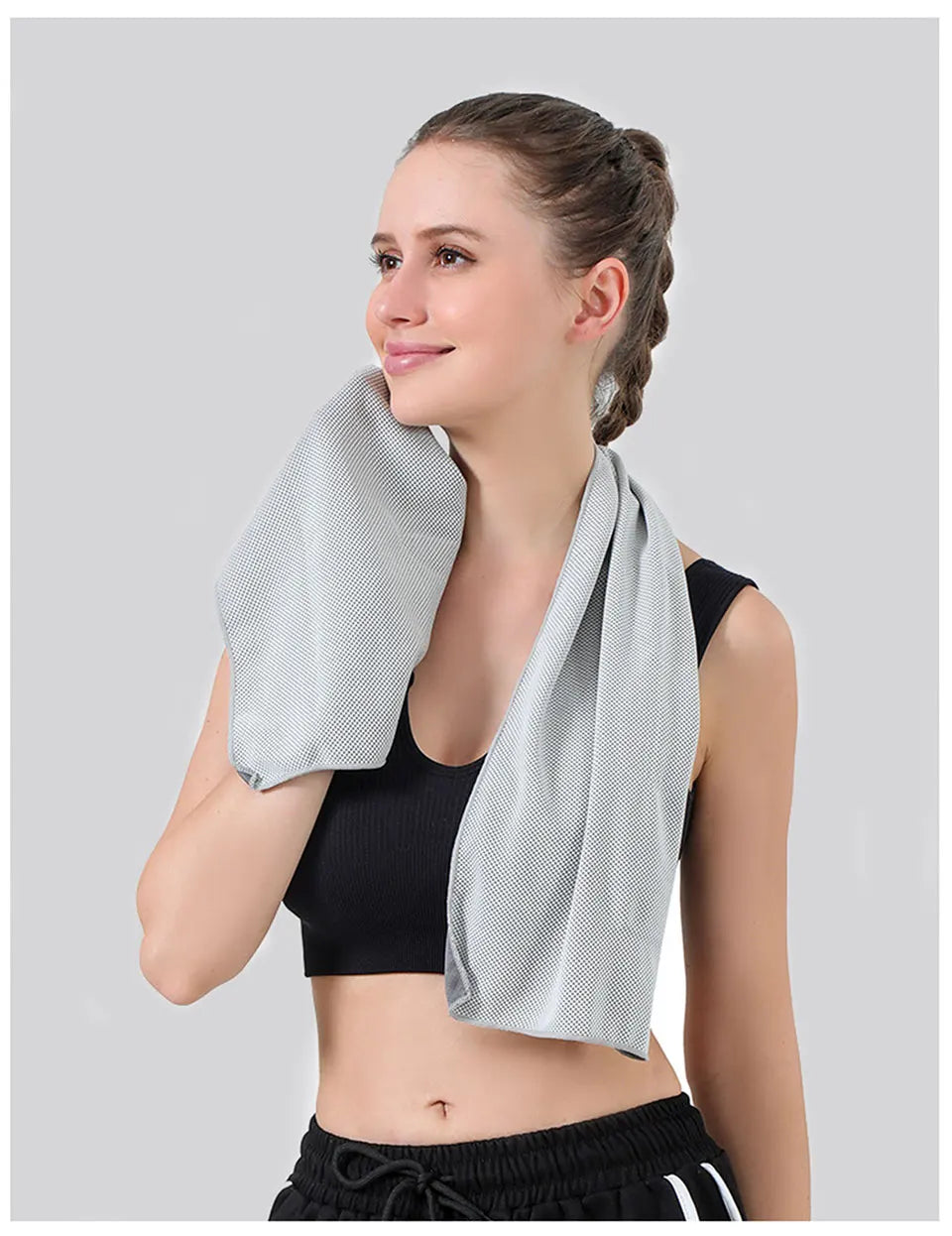 Portable Sport Towel with Mini Silicon Gel Set Cold Towel Breathable Fitness Sport Gym Running Outdoor Quick Dry Cooling Towel