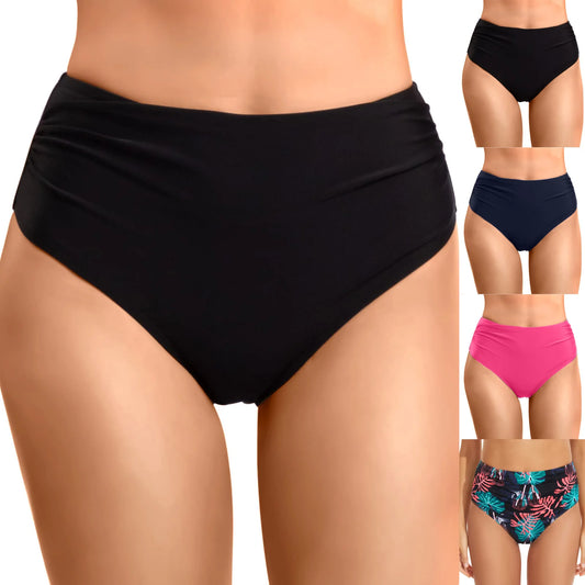 Swimwear For Women 2024 Women Plus Size High Waist Bikini Bottoms Swim Briefs Beach Shorts Ruched Bottom High Bikini 2024 Women