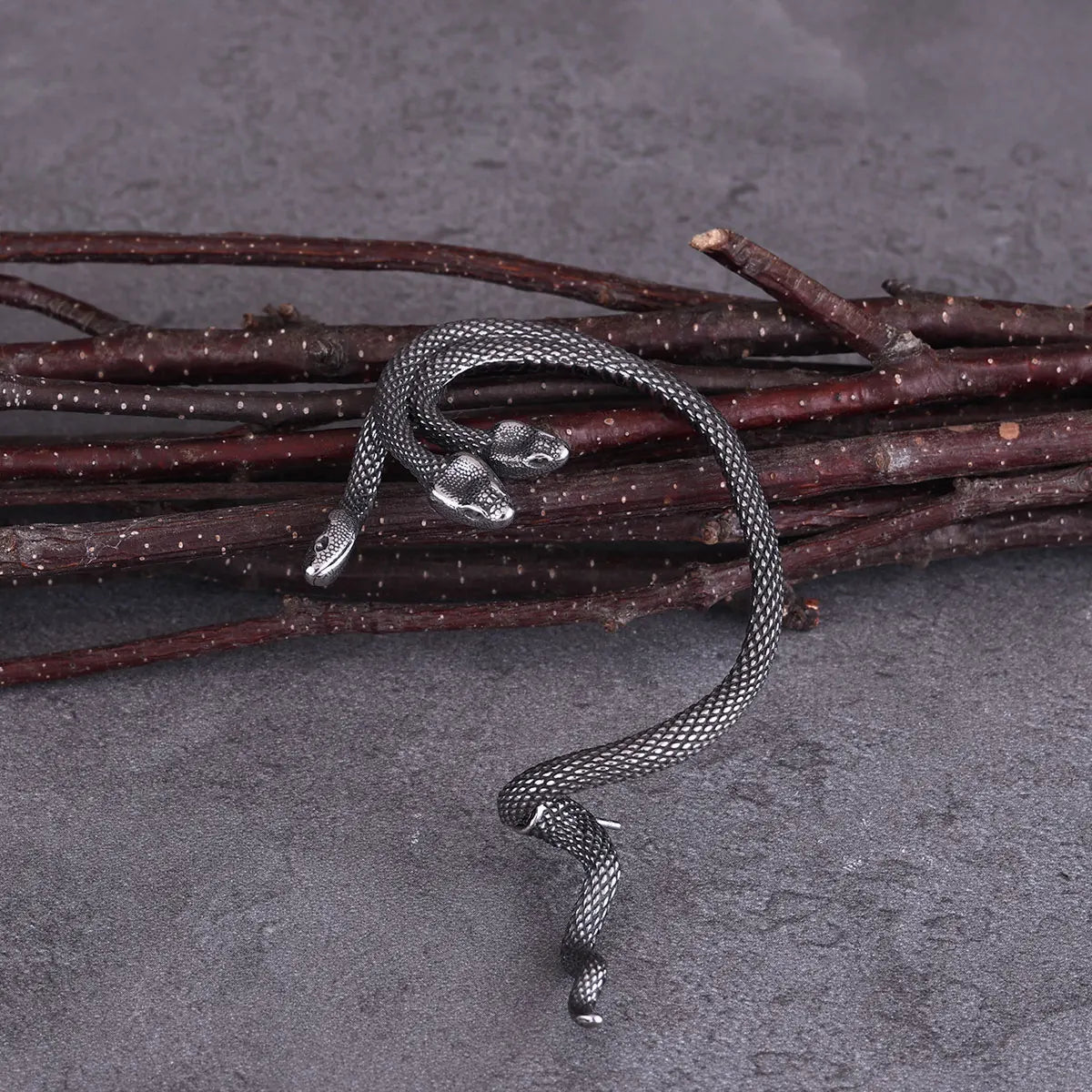 Viking Three Headed Serpent Street Tailed Serpent Man and Woman Earrings Stainless Steel Hanging Earring Personalized Gifts
