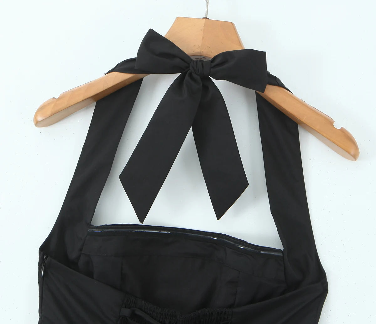 Sexy Bow Halter Slash Collar Lacing Up Bandage Back Sling Mini Dress Women Low Waist Ball Gown Pleated BUD Dresses Femme Robe