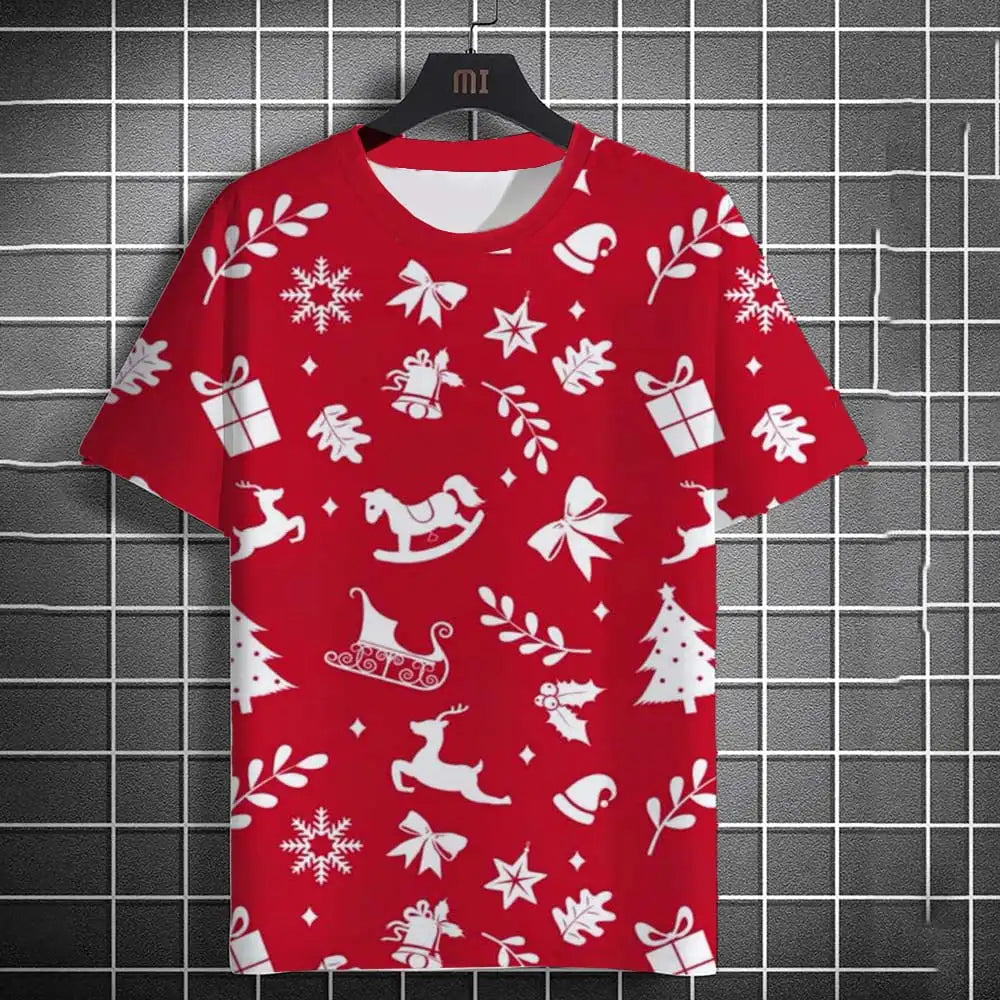 Kids Clothes Cartoon Christmas Santa Claus T Shirt Casual Short Sleeve T Shirts for Boys Girls 2-10y Christmas Gift for Children