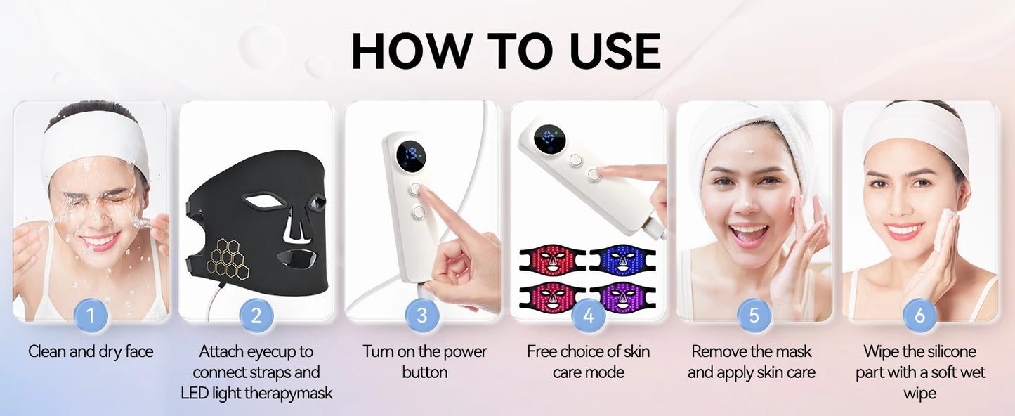 Hello Face Rechargeable Red Light Therapy Mask for Face & Neck  Infrared LED Mask Skincare Device for Glowing Skin