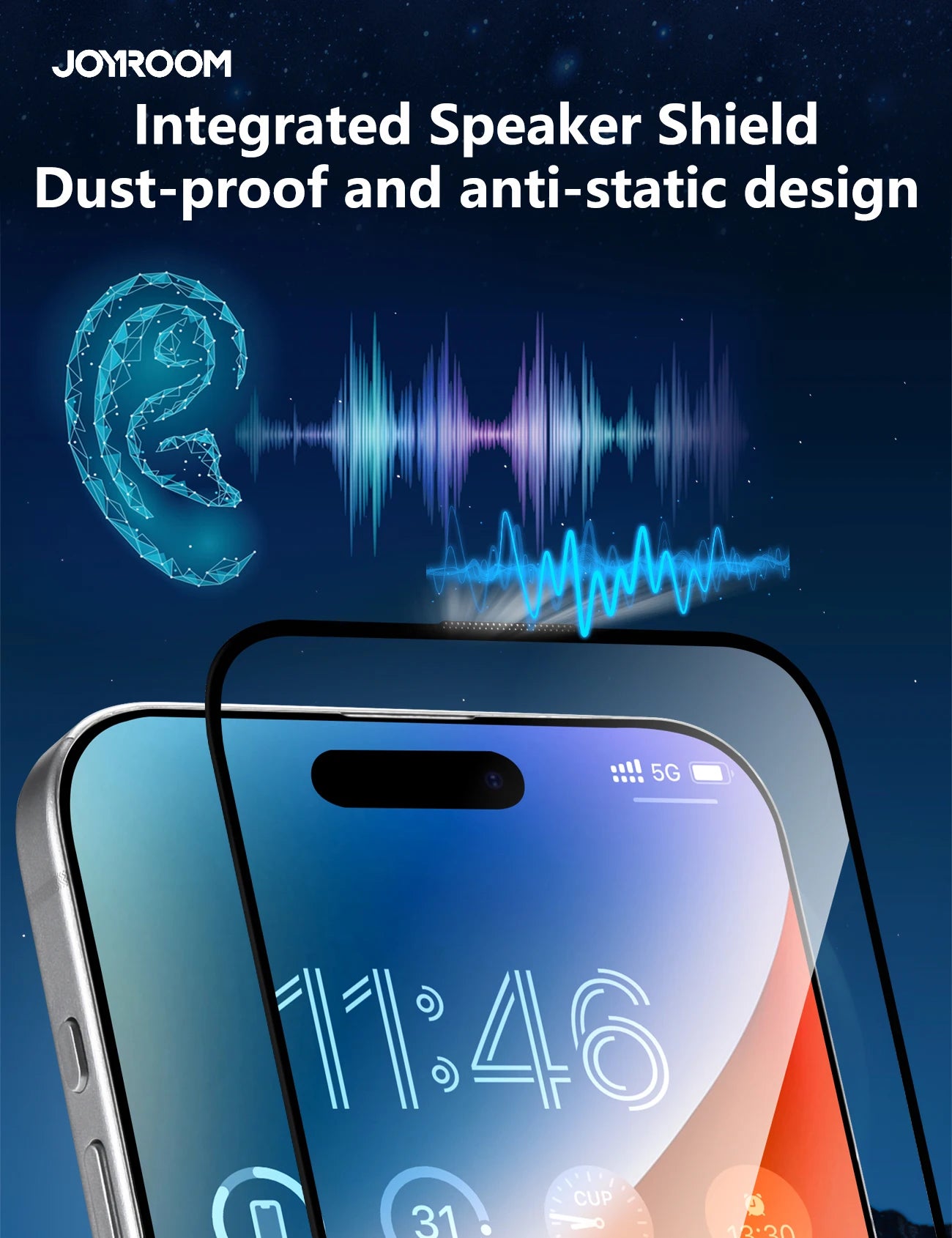 Joyroom 1/2/3pcs HD Anti-Blue Light Glass for iPhone 17 Pro Max Screen Protector Full Screen Eye Protection Tempered Glass