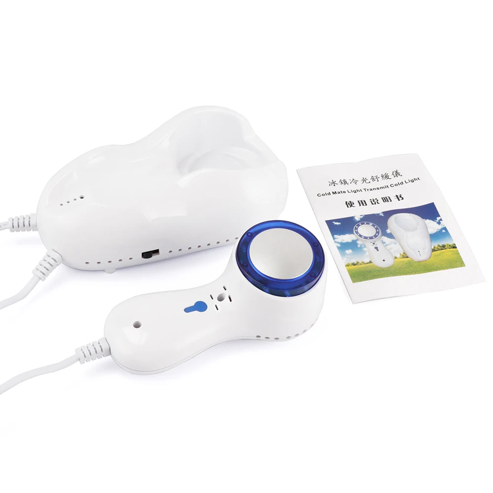 Cryotherapy Skin Cooling Machine Cold Compress Blue Photon Skincooler Facial Calming Care Ice Cooler Reduce Swelling Shrink Pore