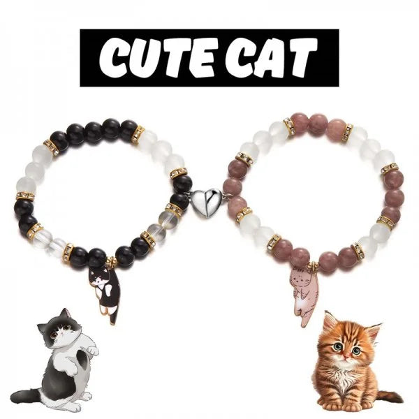 Handmade Couple Cute Cat Bracelet Unique Stylish Hand Rope For Women Men Beaded Woven Bracelet Wrist Jewelry Gifts