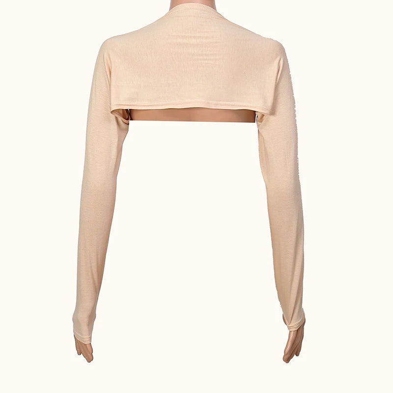 Jersey Arm Warmers Muslim Women Sliod Color Oversleeve Cotton Modal Cover Shoulder Arm Fake Collar Sun Protection Shoulder