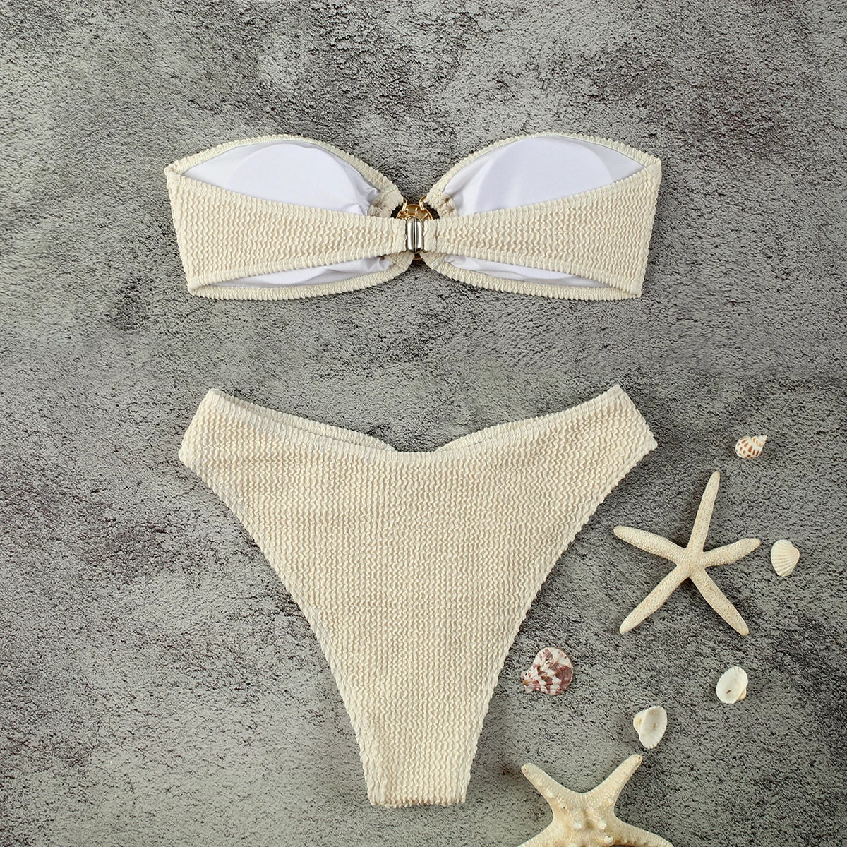 Sexy Micro Bikinis Women Swimsuit 2024 Bandeau Swimwear White Bathing Suit Beachwear Two Pieces Bikini Set Biquini female