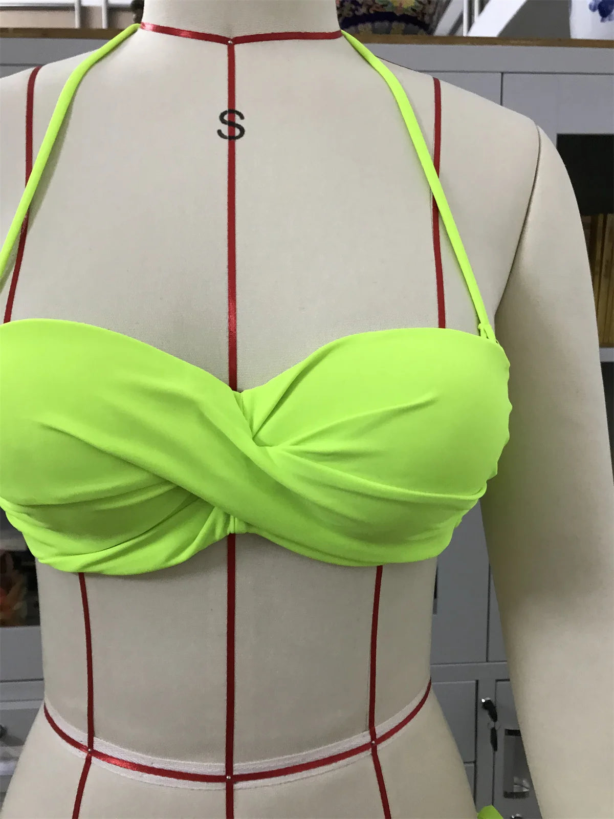 Bikini Ruching Bum Bikinis Set Pad Push Up Bikini S to XXL Swimwear Women Bandage Swimsuit Bathing Suit Swimming Suit For Women