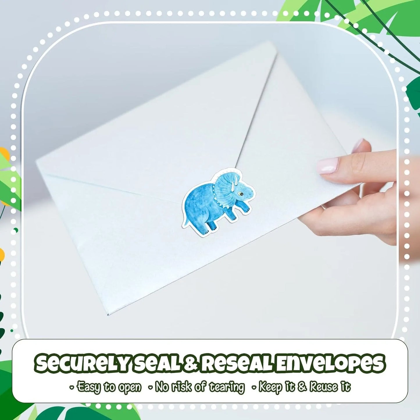 500Pcs/rolls 2.5cm/1inch Dinosaur Animal Anomaly Shaped Sticker Decoration Gift Box Sticker Label Stationery Sticker