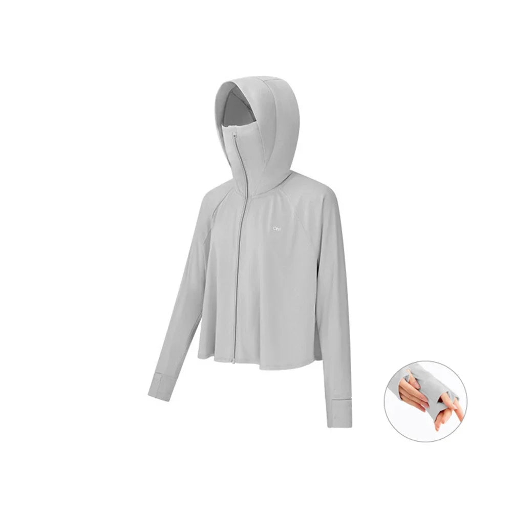 OhSunny Women Clothing Anti-UV Coats Hooded Sun Protection with Strip Loose Breathable Long Sleeve Sport Cycling Clothes