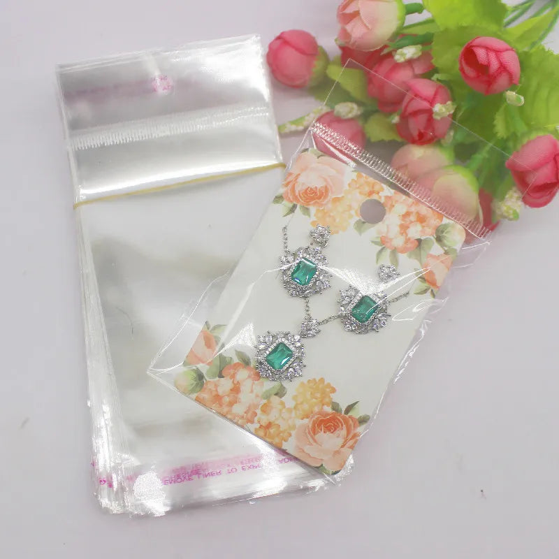 Hot sale 50Pcs Multi-Style Jewelry set package Card 6*9cm Flower/ marbling design necklace earring pendant package card