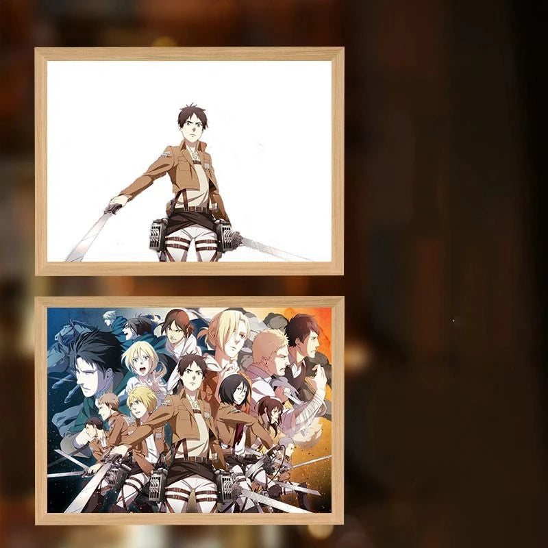 Hot INS Anime Attack on Titan LED Night Light Colorful USB Plug in Three Color Lighting Surprise Desk Lamp Christmas Gift Toy