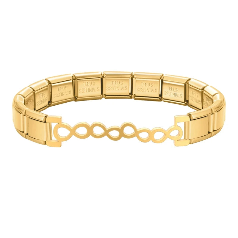 New Fashion Women Romantic Heart Star Zircon 9MM Width Stainless Steel Bracelet Bangle Girls Wedding Christmas Gift Jewelry