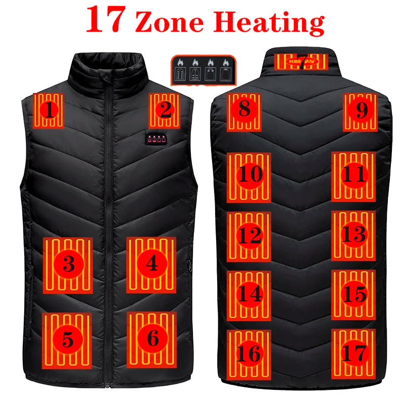 17 Areas Usb Heated Jacket Men Women Electric Heated Vest Heating Vest Heated Bodywarmer Usb Inner Heat Vest Veste Chauffante