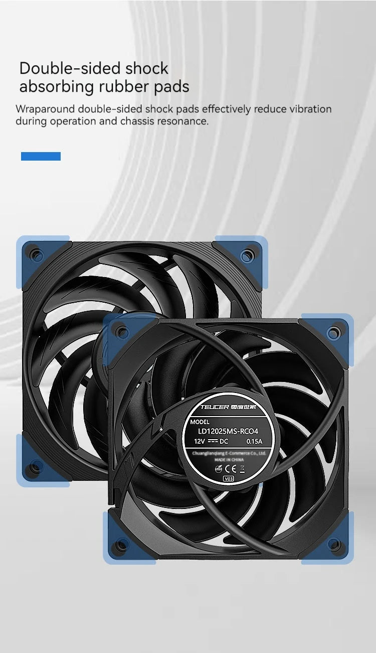 TEUCER T30 CPU Cooler Fan 2150RPM 4PIN PWM 12cm Computer Case Cooling System Fan SFDB Silent PC Gamer CPU Cooler 120mm Fan