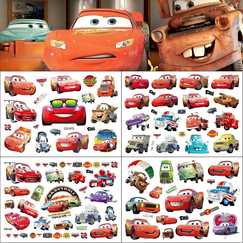 Pixar Cars Tattoo Stickers Waterproof Cute Sticker Anime Birthday Party Supplies Decoration for Kids Reward Toy Christmas Gift