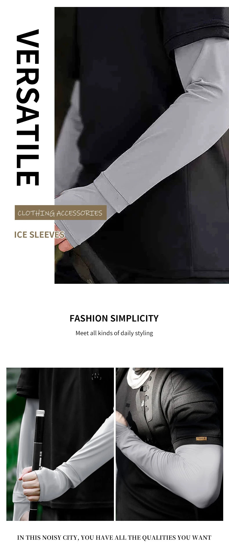 Arm Sleeves with Thumb Hole UV Protection Cooling Arm Sleeves Summer Arm Cover for Sports Workouts Cycling Driving