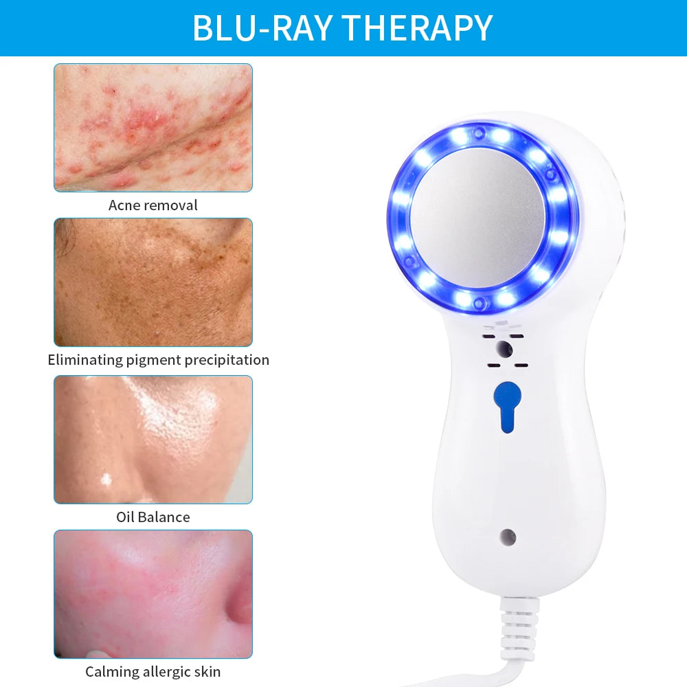 Cryotherapy Skin Cooling Machine Cold Compress Blue Photon Skincooler Facial Calming Care Ice Cooler Reduce Swelling Shrink Pore