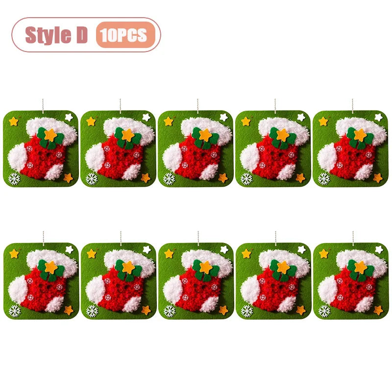 1-10PCS Christmas Gift DIY Felt Sewing Kit for Kid Handicraft Activity Preschool Toy Thread Painting Educational Craft Materials