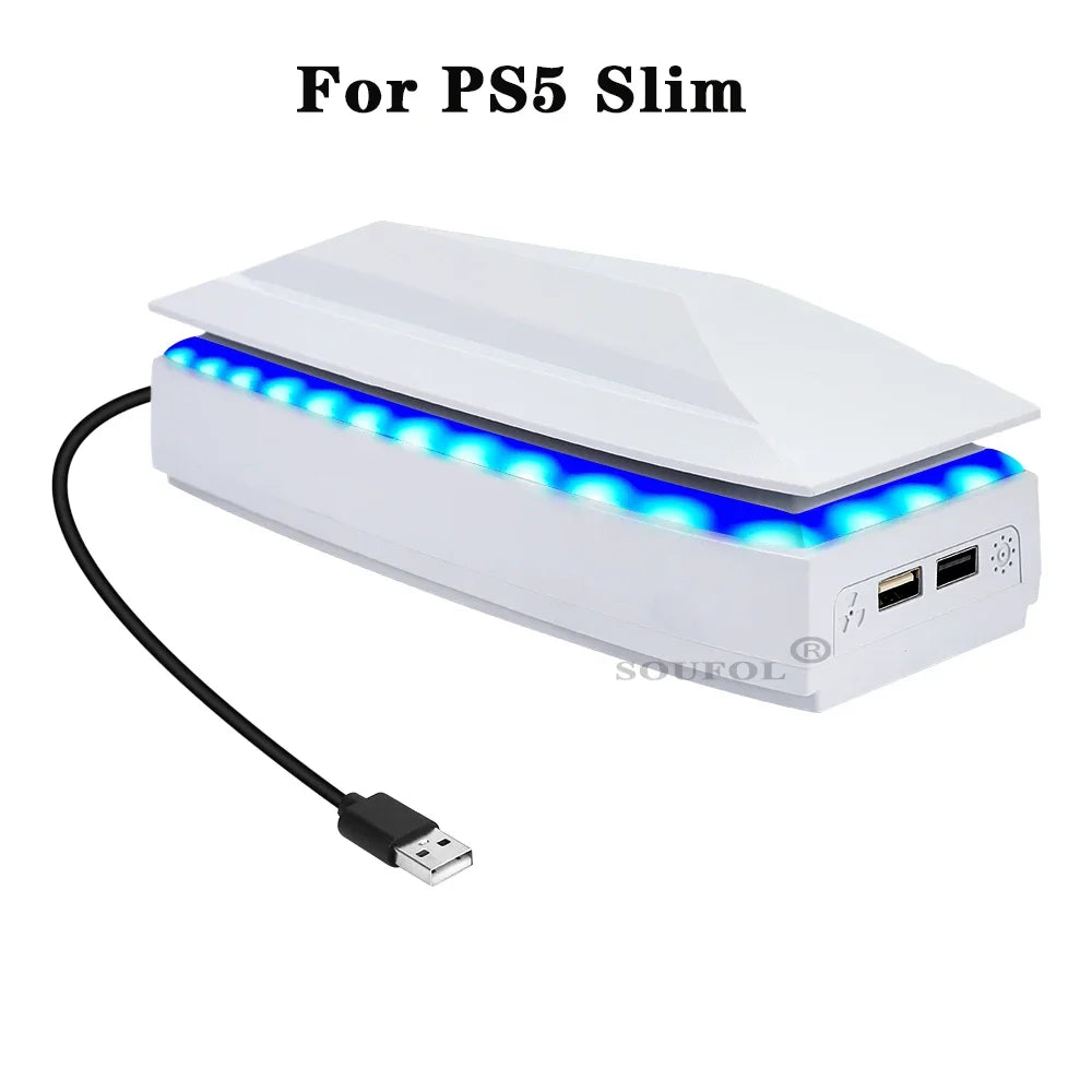 NEW Top Cooling Fan For PS5 pro Dust-proof Upper RGB Game Cooler Stand Heat Dissipation Cooling System for PS5/PS5 Slim/PS5 PRO