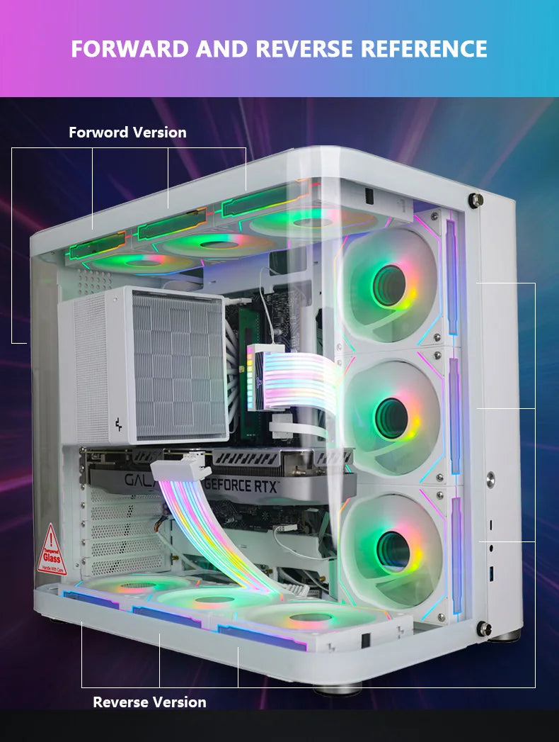 JUMPEAK MX120 360mm Modular Wireless Splicing 120mm PC Case Cooling Fan ARGB Infinite Mirror Light Effect For Water Cooler Fan