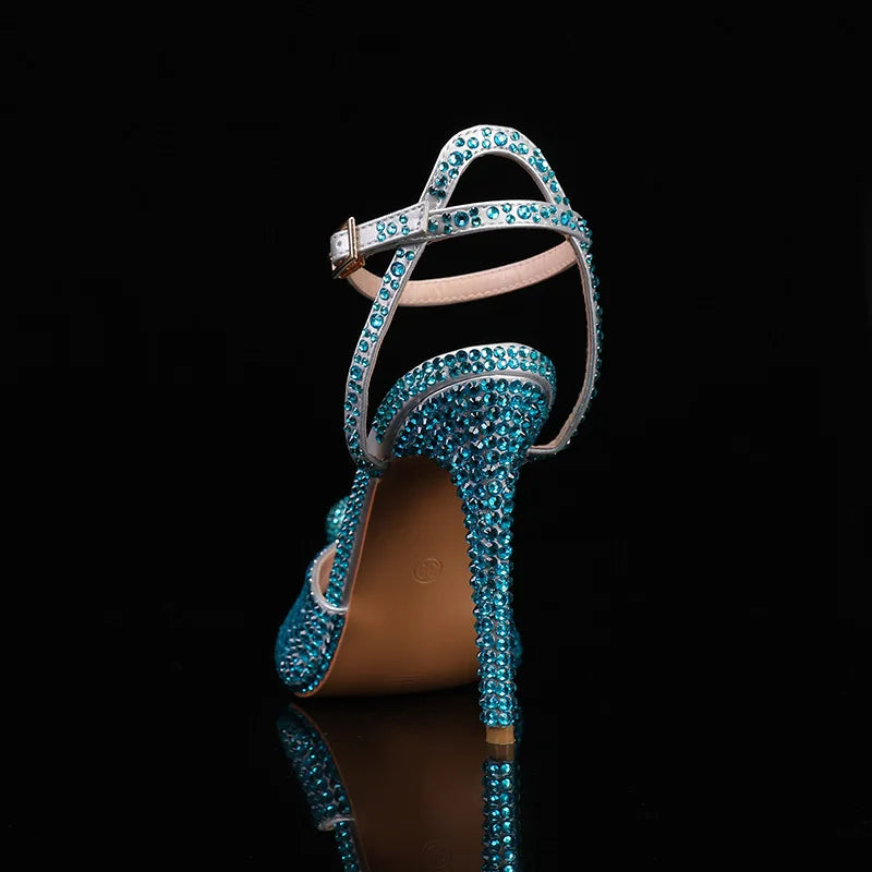 Fashion High Quality Wedding Shoes Women Pearls Studs Luxury Peep Toe White High Heels Buckle Designer Woman Sandal 43 Zapatos