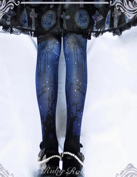 Lolita Fashion Printing Tight Pantyhose Sexy Stockings Gothic Halloween Body Stockings for Women Thin Pantyhose Sexy Tights