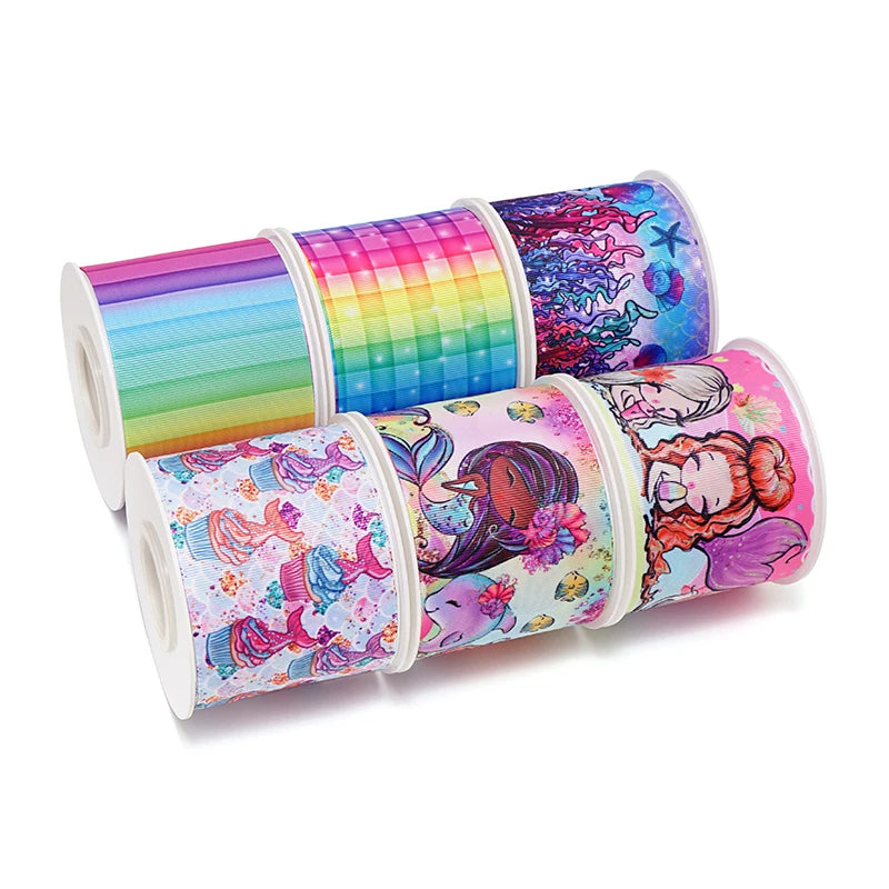 5 Yards Printed Grosgrain Ribbons For Bows DIY Craft Decoration Packaging Supplies 84400