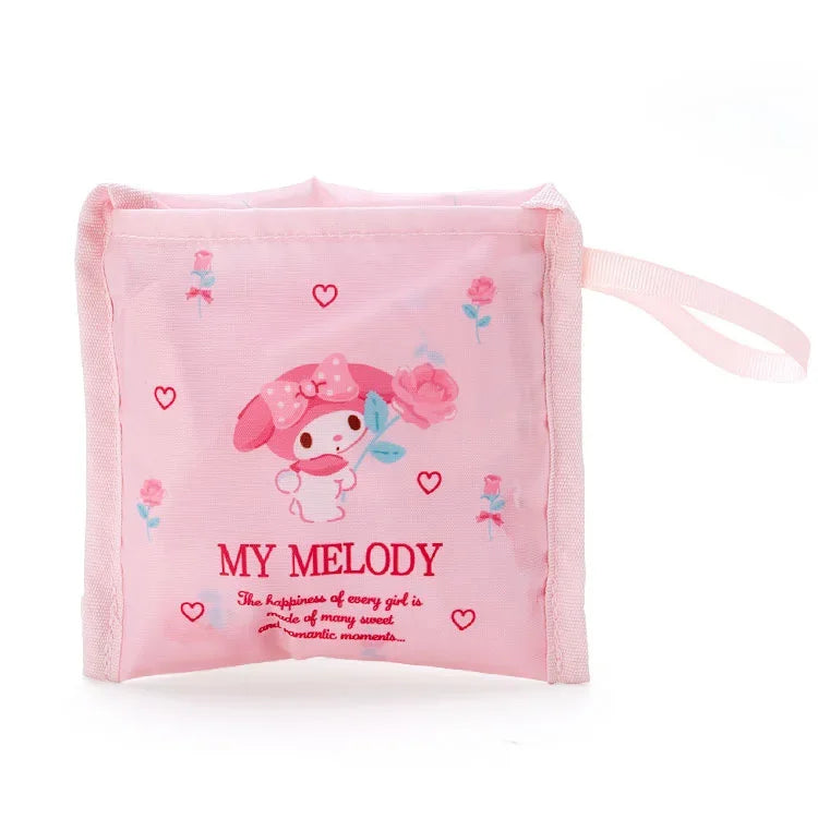 Foldable Hello Kitty Kuromi Melody Cinnamon Cartoon Storage Bag Organizer Folding Large Capacity Shopping Bag Christmas gift