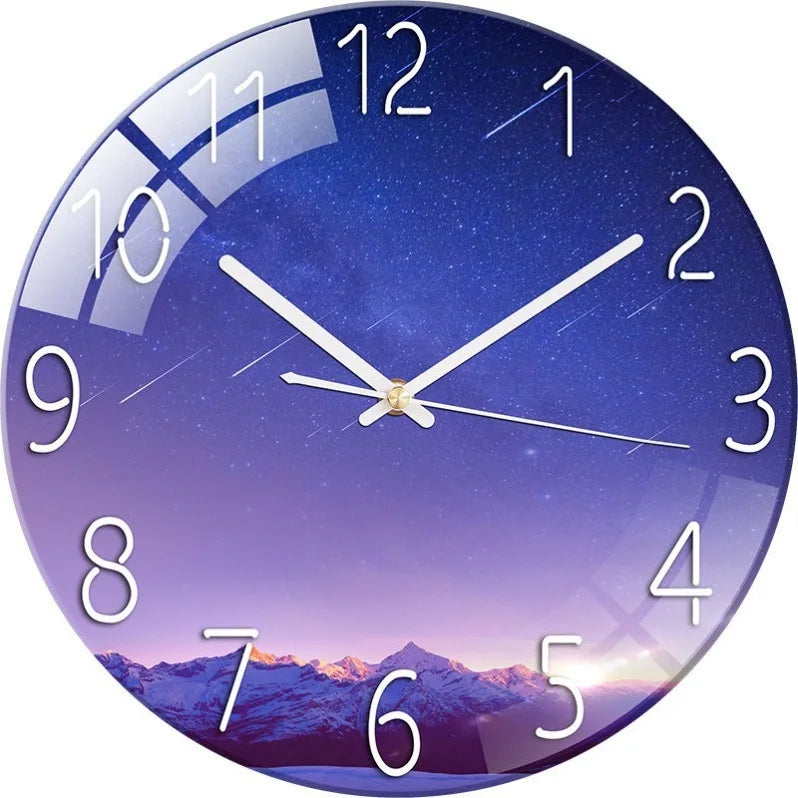 Creative European Style Clocks Living Room Free Perforated Wall Clock Household Silent Bedroom Quartz Clock Digital Wall Clock