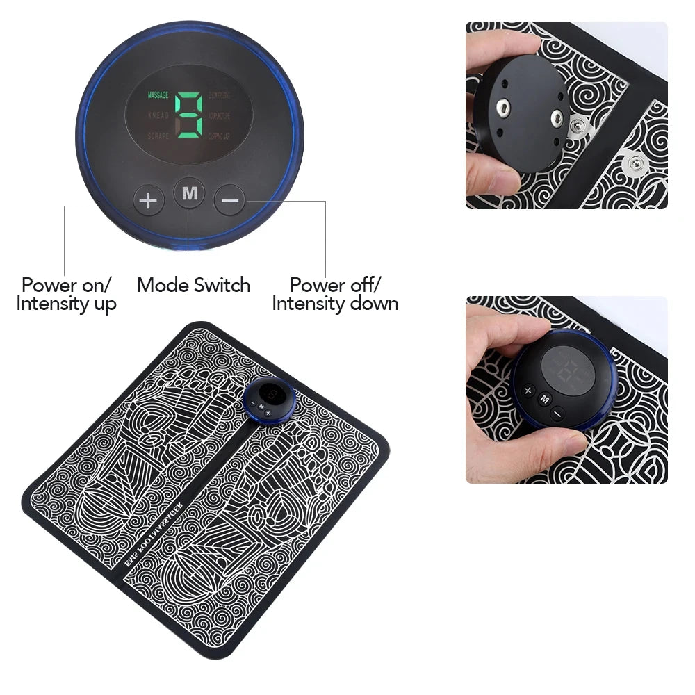 Foot Massager EMS Rechargeable Massage Mat Foot Relaxation Pads Electric Foot Massage Tool To Relieve Sore Feet Home Fitness