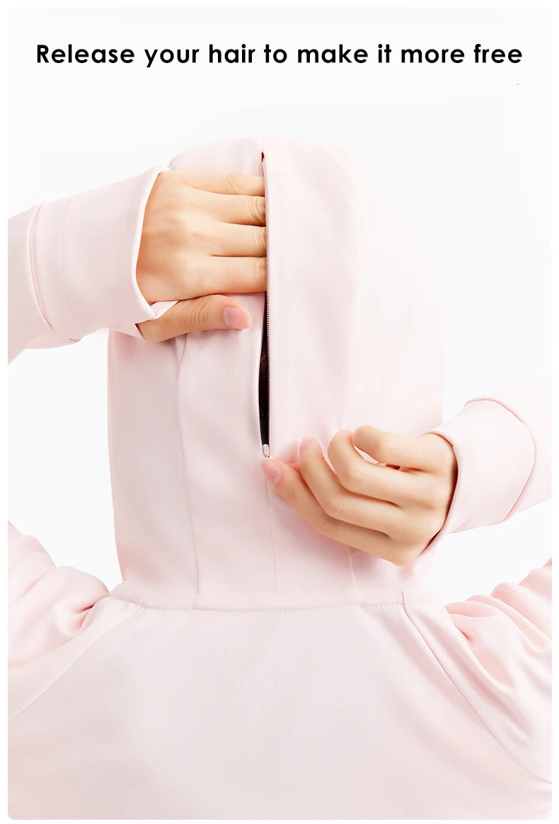 OhSunny Women Clothing Anti-UV Coats Hooded Sun Protection with Strip Loose Breathable Long Sleeve Sport Cycling Clothes