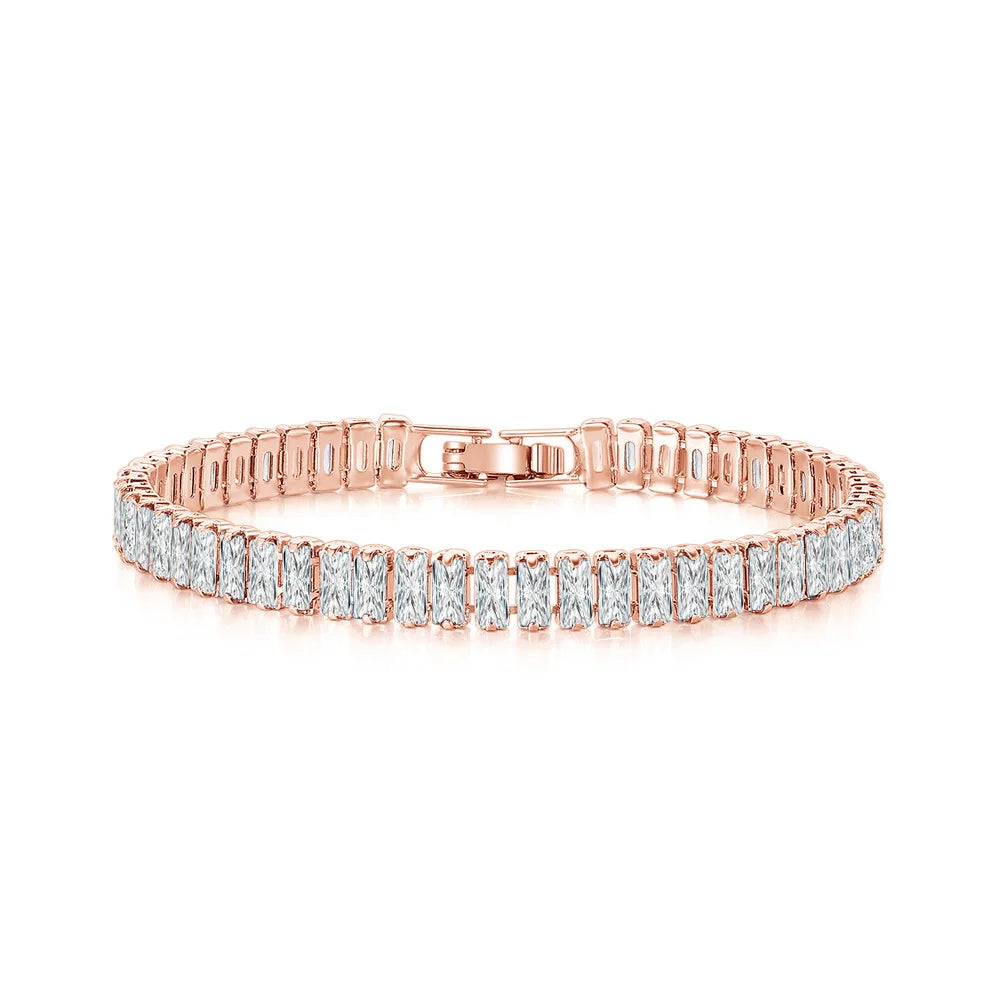 Rainbow Crystal Tennis Zircon Bracelets for Women Men Trendy Unisex Accessories Squares CZ Chain on Hand Classic Jewelry H167