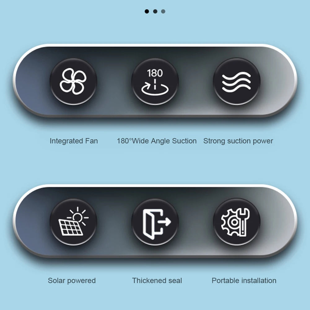 Solar Powered Car Radiator Cooling Fan with 3 Air Outlets Car Window Air Vent Fan USB Powered Auto Ventilation Fan for All Cars