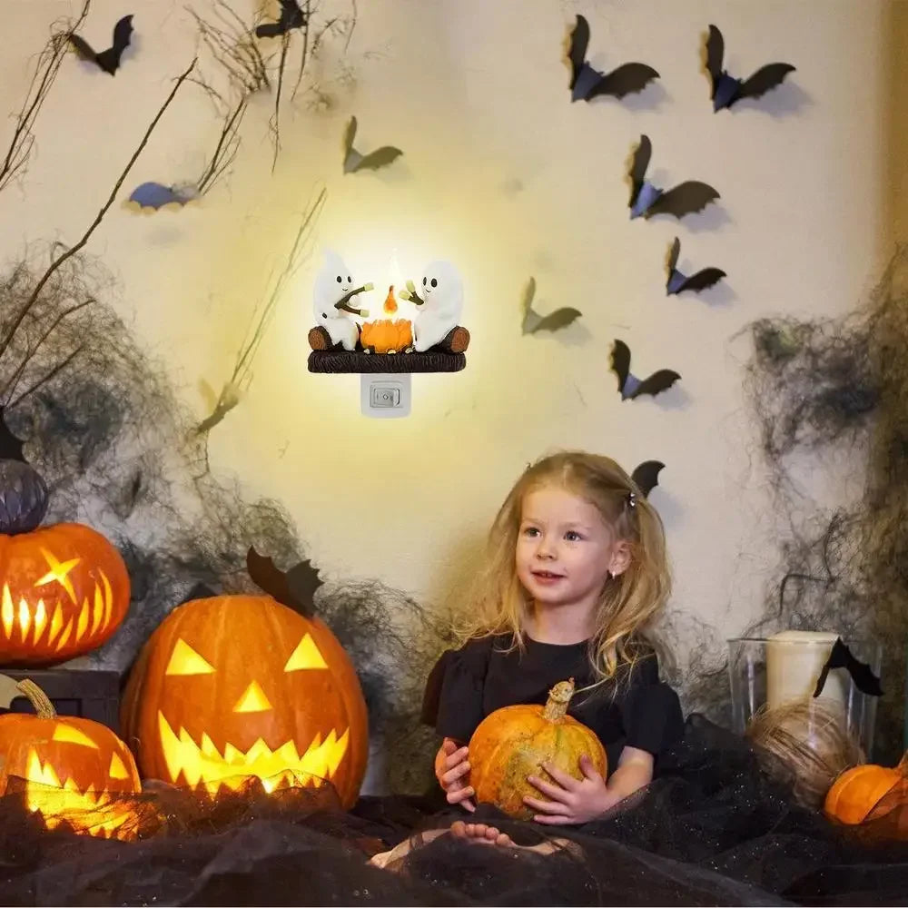 Halloween Decoration 2024 New GHOSTS ROASTING CAMPFIRES MORES Chost Design Lamp Halloween Home Decorations