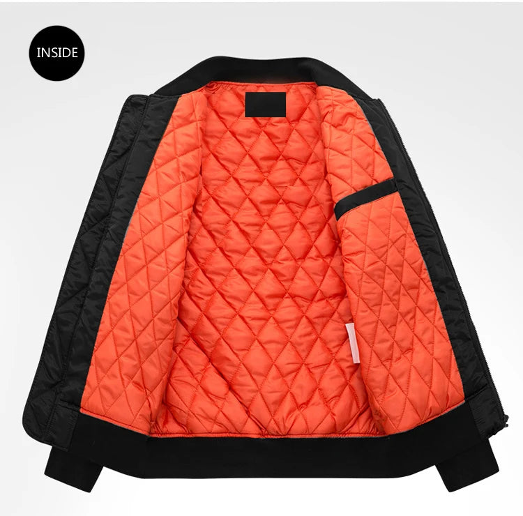 US Big Size Jacket Men Autumn Winter Padded Parka Thick Zipper Coat Fashion Mens Outwear Warm Male Overcoat Waterproof Plus Size